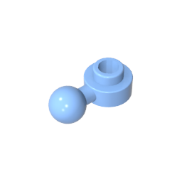Plate, Round 1 x 1 with Towball [Undetermined Hole Type]