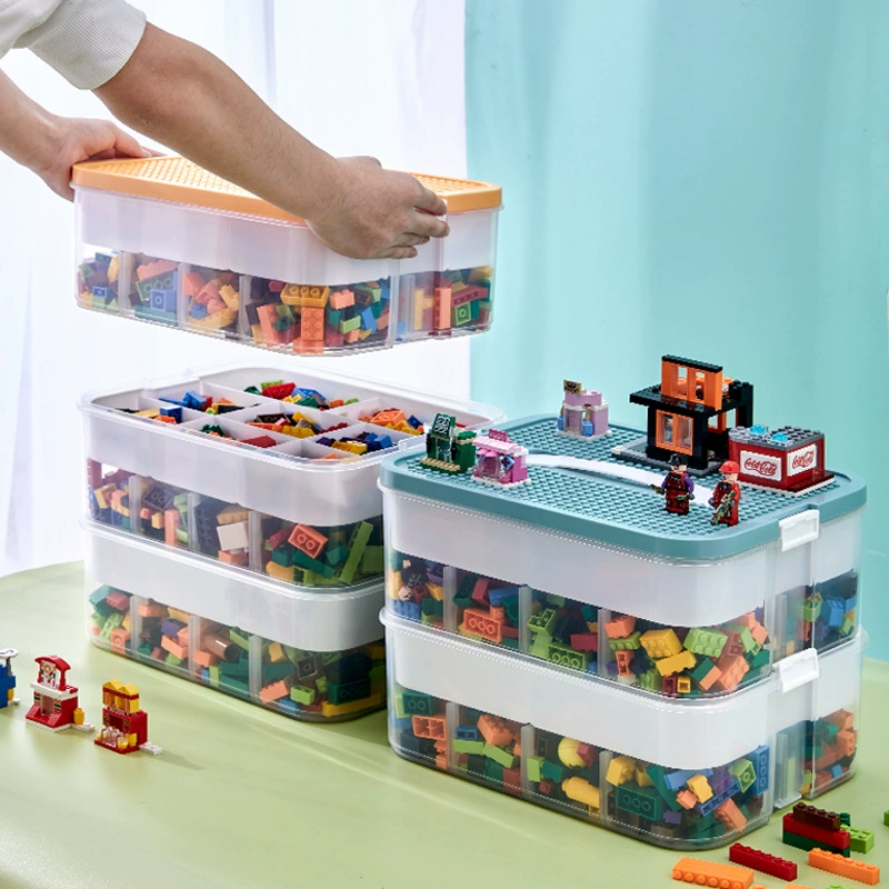 Multi-Compartment Sorting Box for Building Blocks, Parts Classification Storage Box