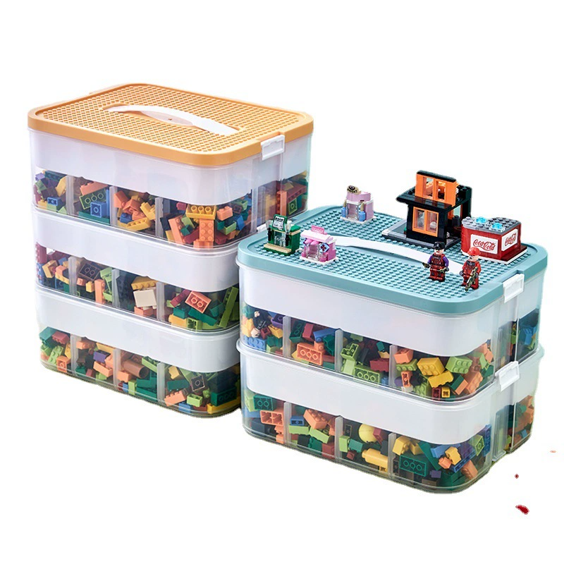 Multi-Compartment Sorting Box for Building Blocks, Parts Classification Storage Box