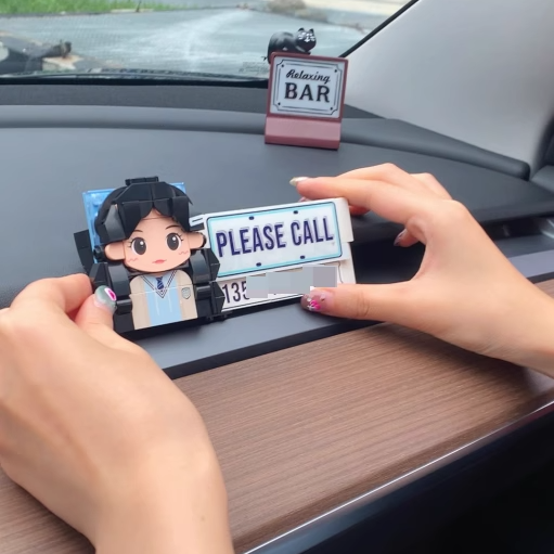 Custom Temporary Car Parking Plate, Parking Number Card, Car Accessories Temporary Car Parking Phone Number Plate