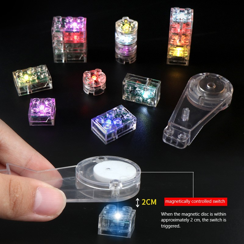 Magnetic Control Induction Building Accessories, Colorful Diy Light-Emitting Parts For Urban Street Scenes, Small Particle Led Building Decorative Toys