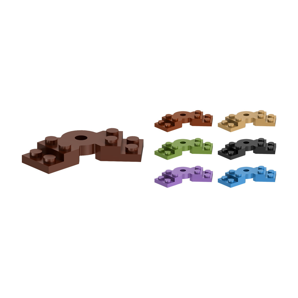 798462 Compatible with Small-Particle Building Blocks, 6 x 2/3 Wedge Plate (50g, approx. 20 pcs) Non-GoBricks Brand