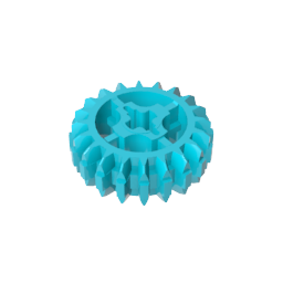 Technic Gear 20 Tooth Double Bevel with Axle Hole Type 1 [+ Opening]-MyGobricks