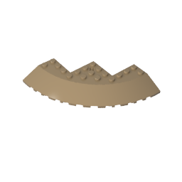 Brick Round Corner 10 x 10 with Slope 33° Edge, Axle Hole, Facet Cutout-MyGobricks