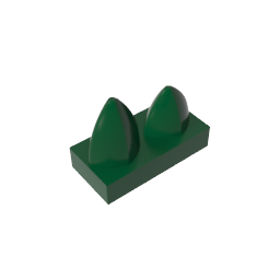 Plate 1 x 2 Special with Two Vertical Teeth