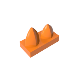 Plate 1 x 2 Special with Two Vertical Teeth