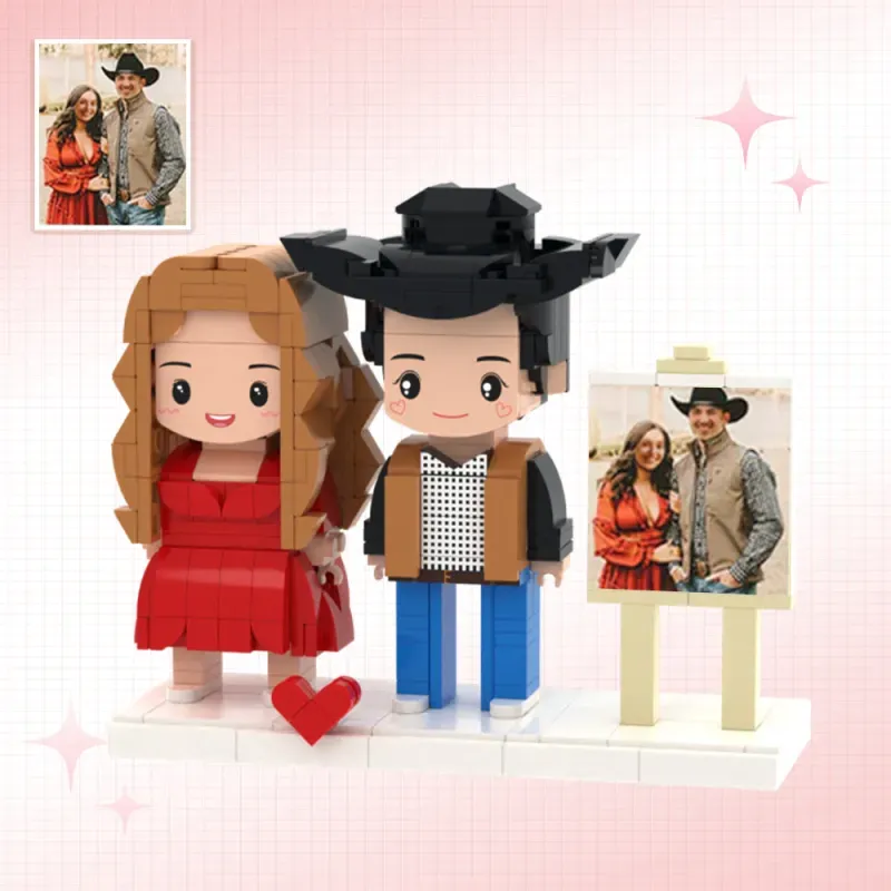 Full Body Custom 2 People Bricks Figures,Small Particle Block Bricks Figures Anniversary and Valentines Gift