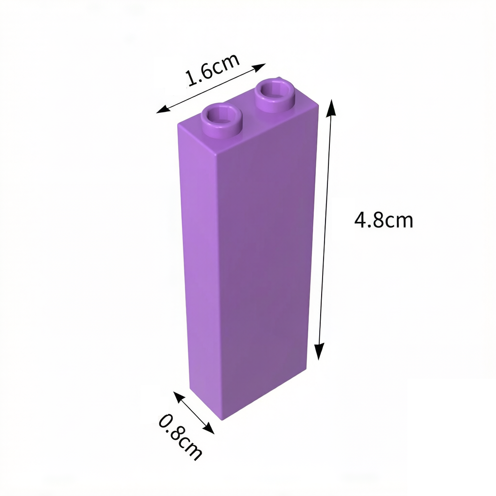 2454 Brick 1 x 2 x 5 without Side Supports-GOBRICKS Custom Printed Bricks L