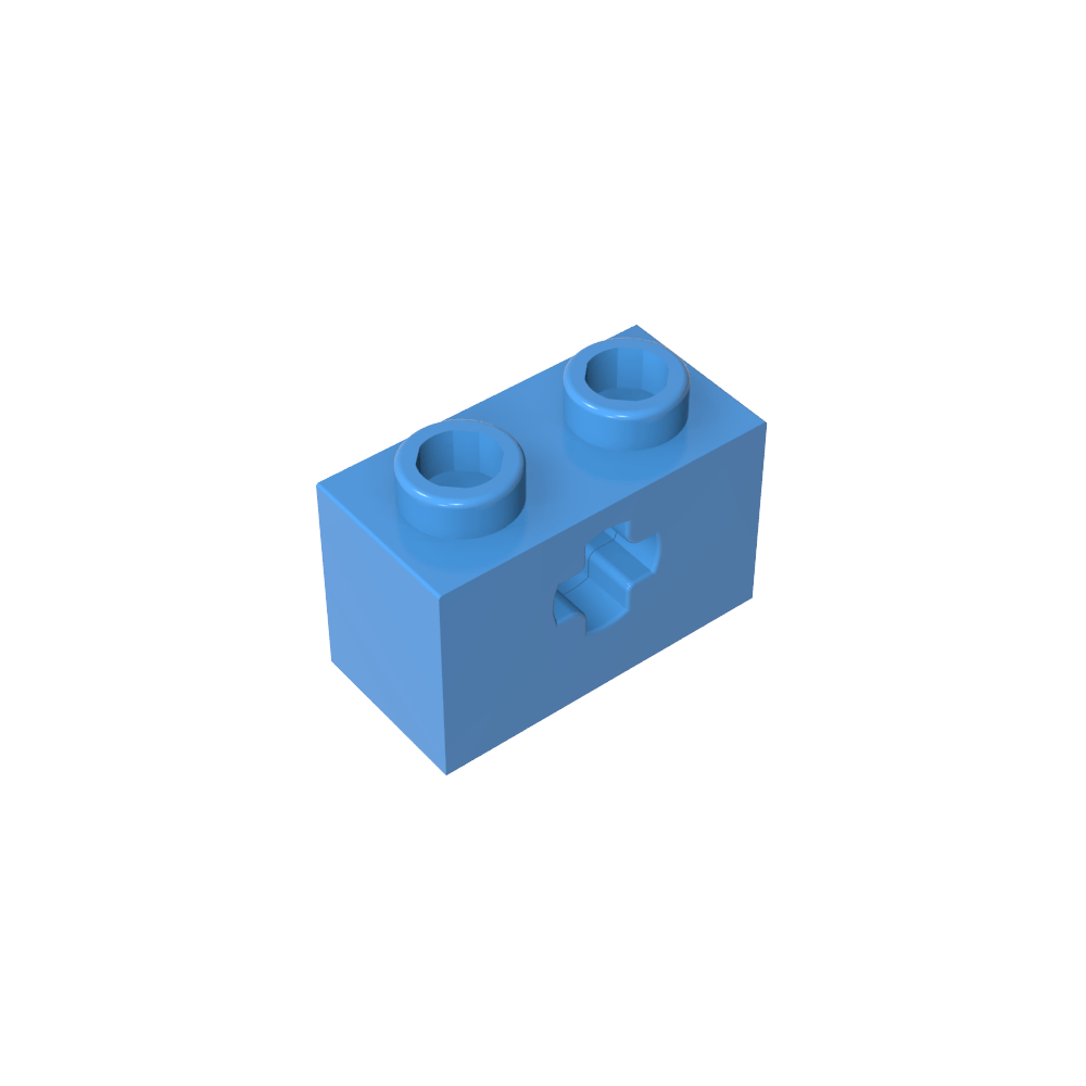 Technic Brick 1 x 2 with Axle Hole Type 1 [+ Opening] and Bottom Pin