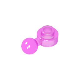 1x1 round plate with hole and ball head on one side