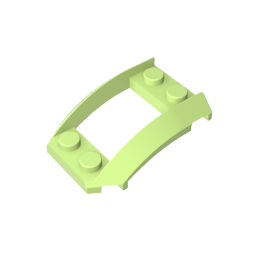 Wheel Arch, Wedge 4 x 3 Open with Cutout and Four Studs