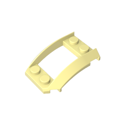 Wheel Arch, Wedge 4 x 3 Open with Cutout and Four Studs