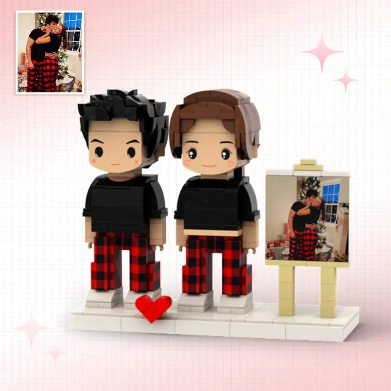 Full Body Custom 2 People Bricks Figures,Small Particle Block Bricks Figures Anniversary and Valentines Gift