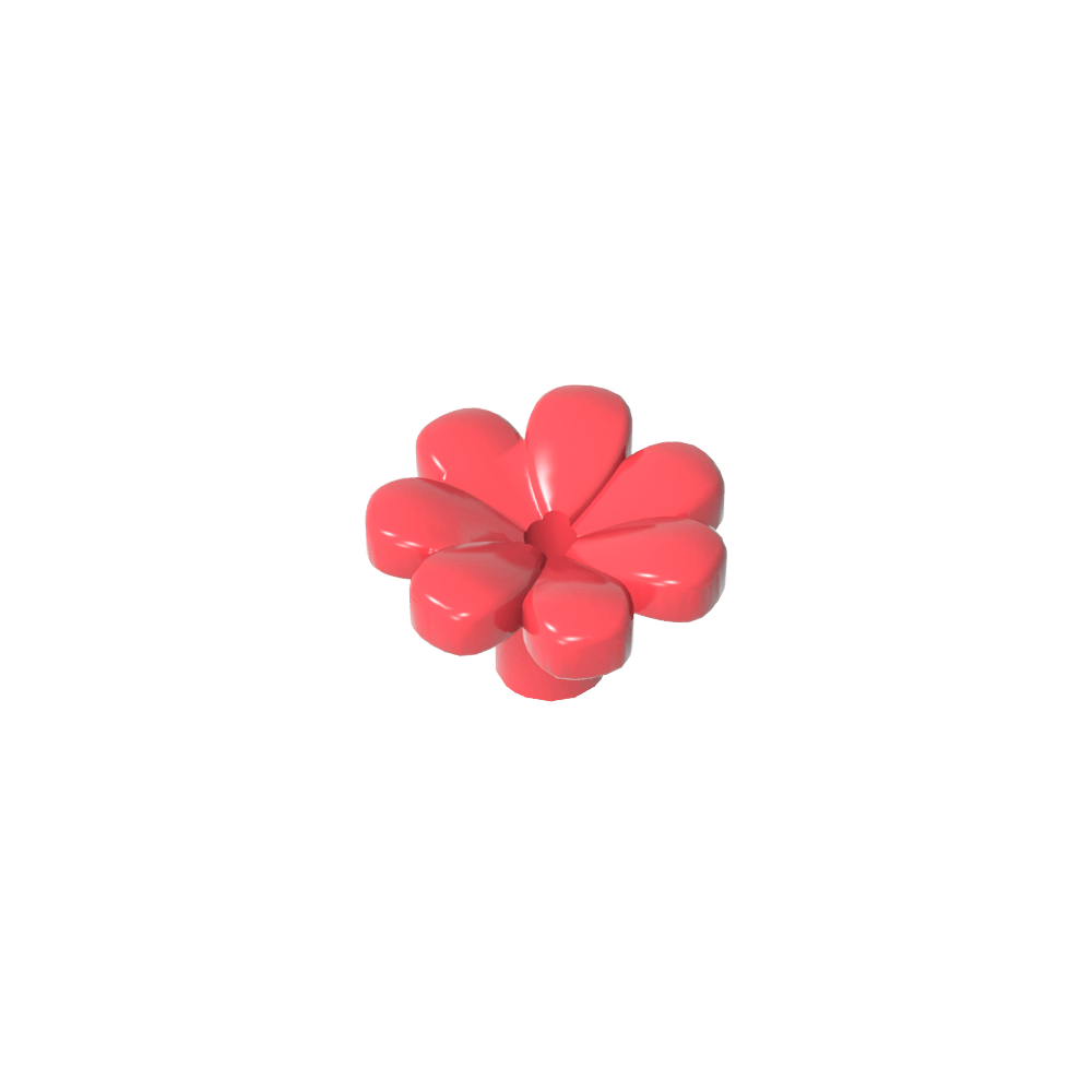 Plant, Flower, Figure Accessory with 7 Thick Petals and Pin