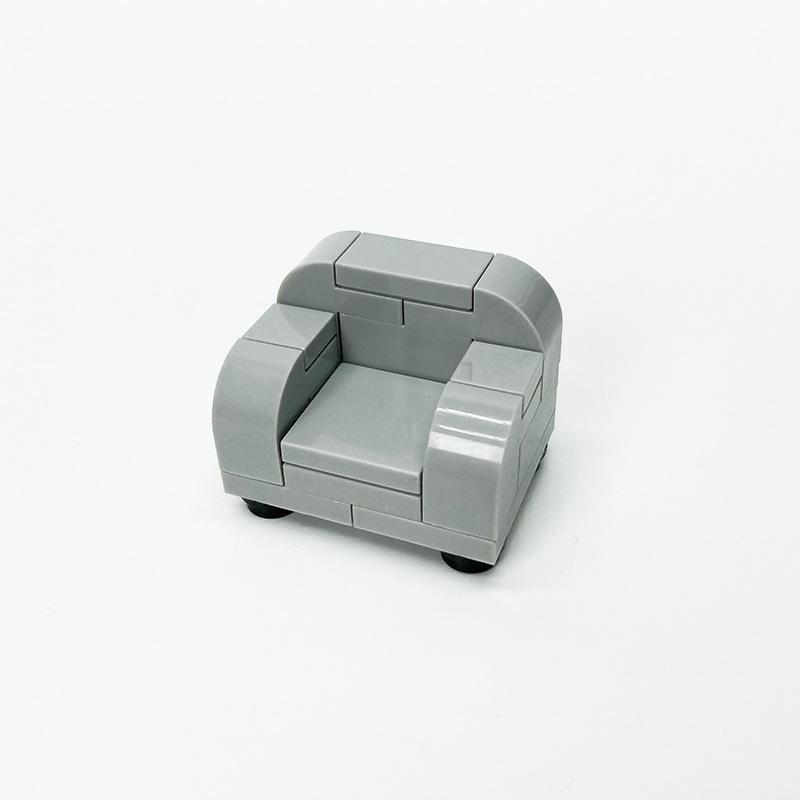 MOC Modern Home Furnishings Parts Set, Small Particle Sofa/TV Stand/Interior Decor Furniture Building Blocks, Home Scene Parts and Accessories