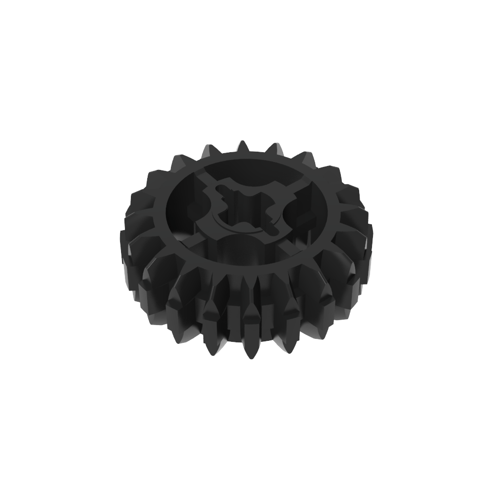 Technic Gear 20 Tooth Double Bevel with Axle Hole Type 1 [+ Opening]-MyGobricks