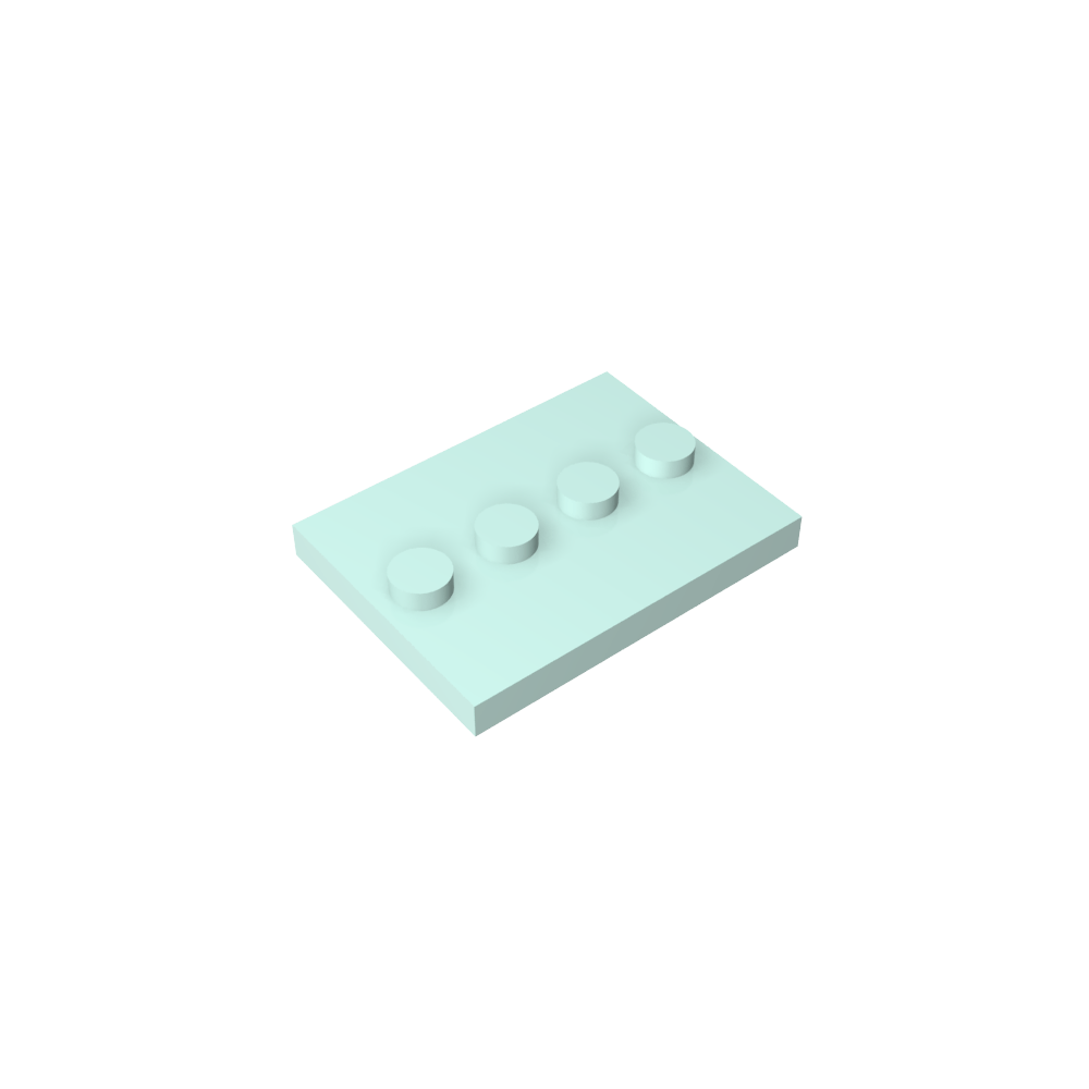 Plate Special 3 x 4 with 1 x 4 Center Studs [Plain]-MyGobricks
