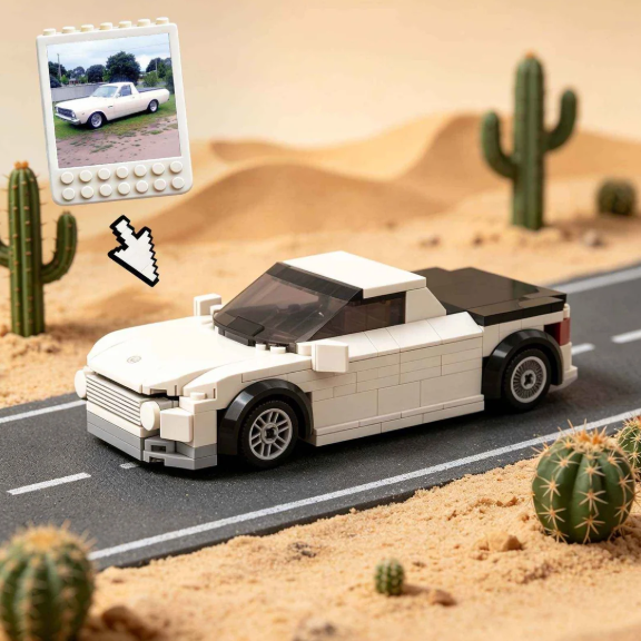 Custom Brick Car Building Set – Handcrafted Sports Car Model (Non-Gobricks brand parts)