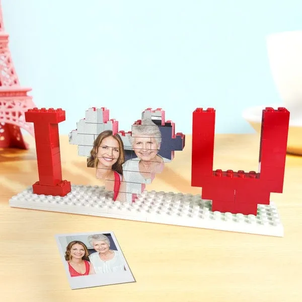 Custom Photo Building Block, Personalised I Love You Bricks Puzzles Gifts for Lovers, Valentine's, Mother's Day Gifts