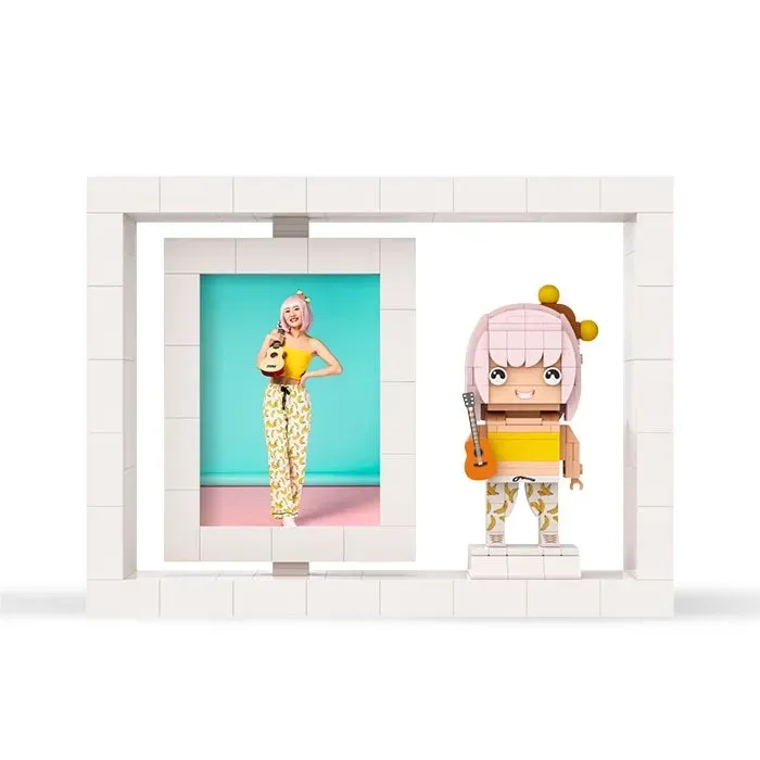 Full Body Custom 1-3 People Bricks Photo Frame, Personalized Mini Figu