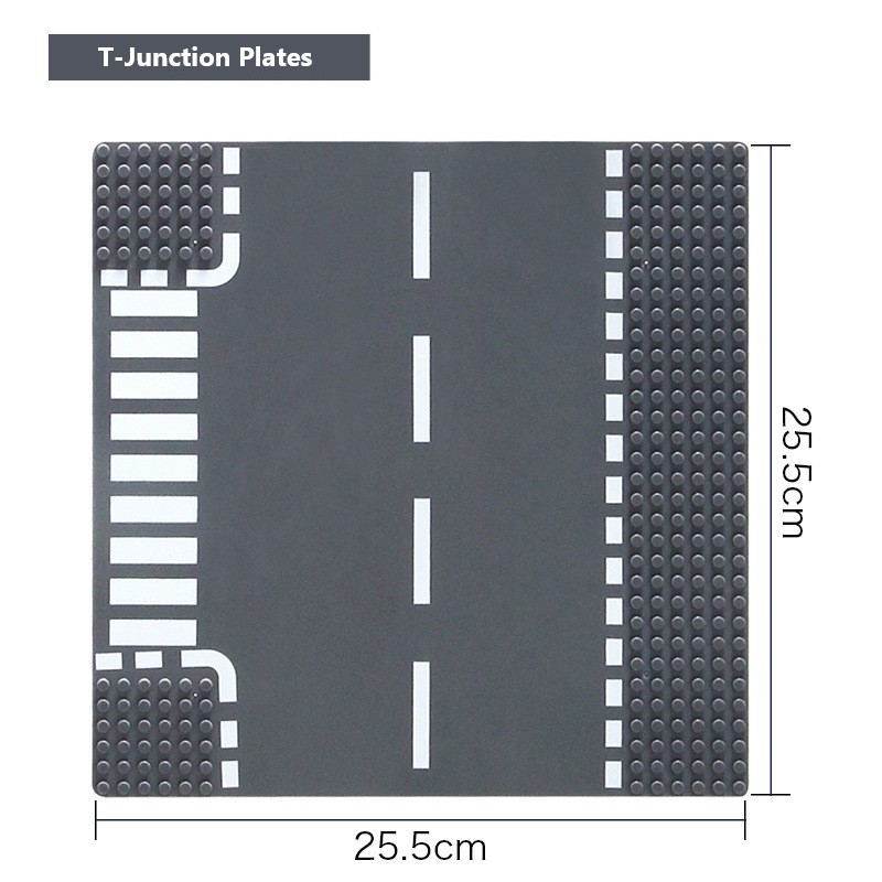 Compatible with Small Particle Building Blocks Base Plate, Highway Base Plate, Multi-Functional Street Scene Base Plate for Urban Roads (Non-Gobricks)