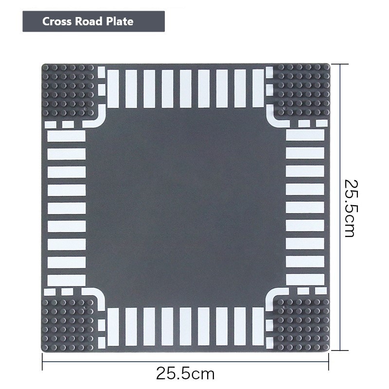 Compatible with Small Particle Building Blocks Base Plate, Highway Base Plate, Multi-Functional Street Scene Base Plate for Urban Roads (Non-Gobricks)