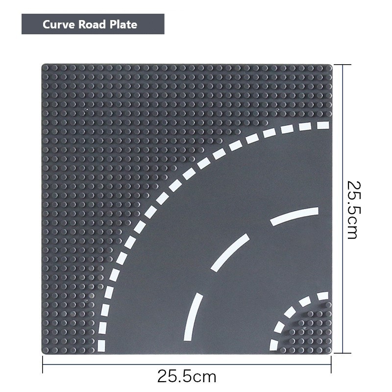 Compatible with Small Particle Building Blocks Base Plate, Highway Base Plate, Multi-Functional Street Scene Base Plate for Urban Roads (Non-Gobricks)