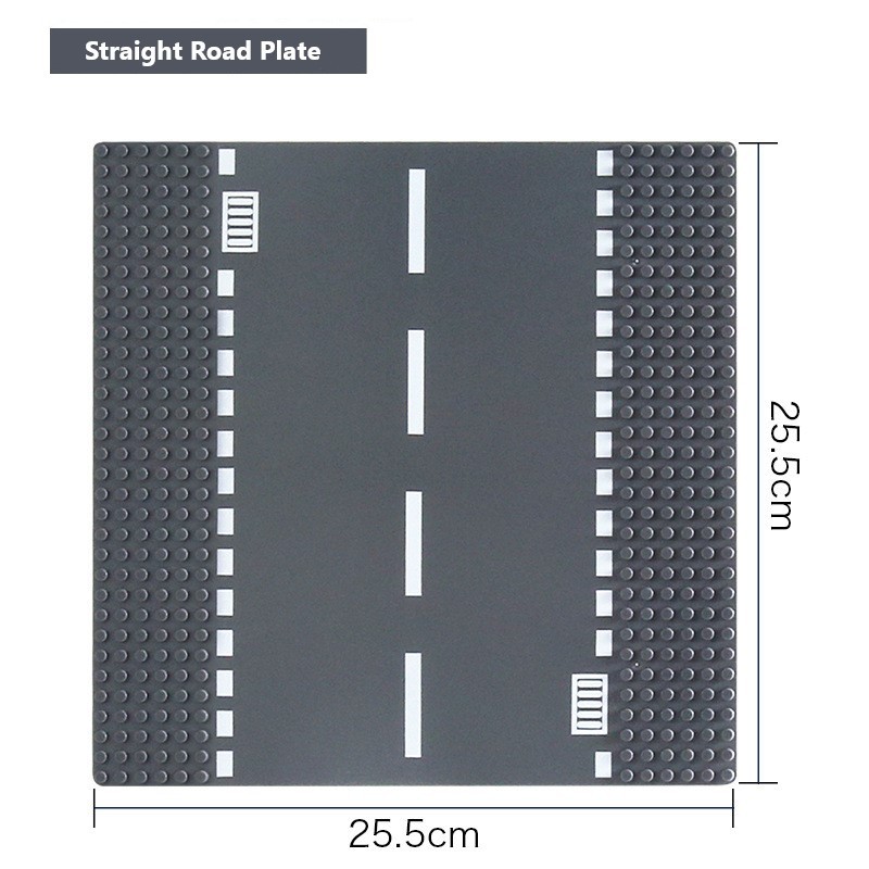 Compatible with Small Particle Building Blocks Base Plate, Highway Base Plate, Multi-Functional Street Scene Base Plate for Urban Roads (Non-Gobricks)