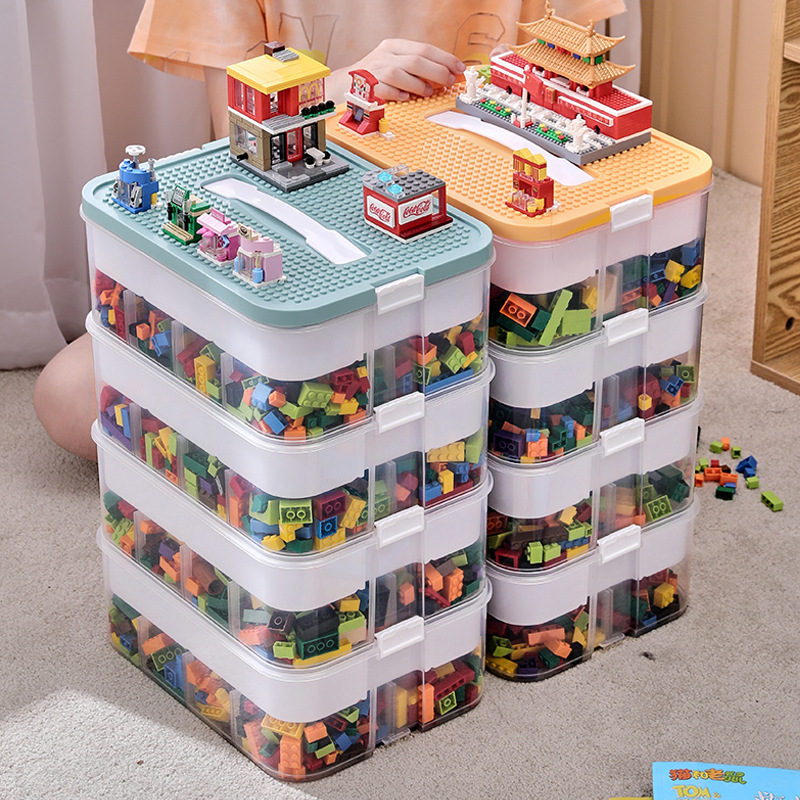 Multi-Compartment Sorting Box for Building Blocks, Parts Classification Storage Box