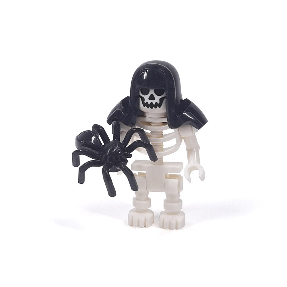 Halloween Skeleton Figurines, Ghost and Death God Figures, Cemetery Building Block Scenes Figurines