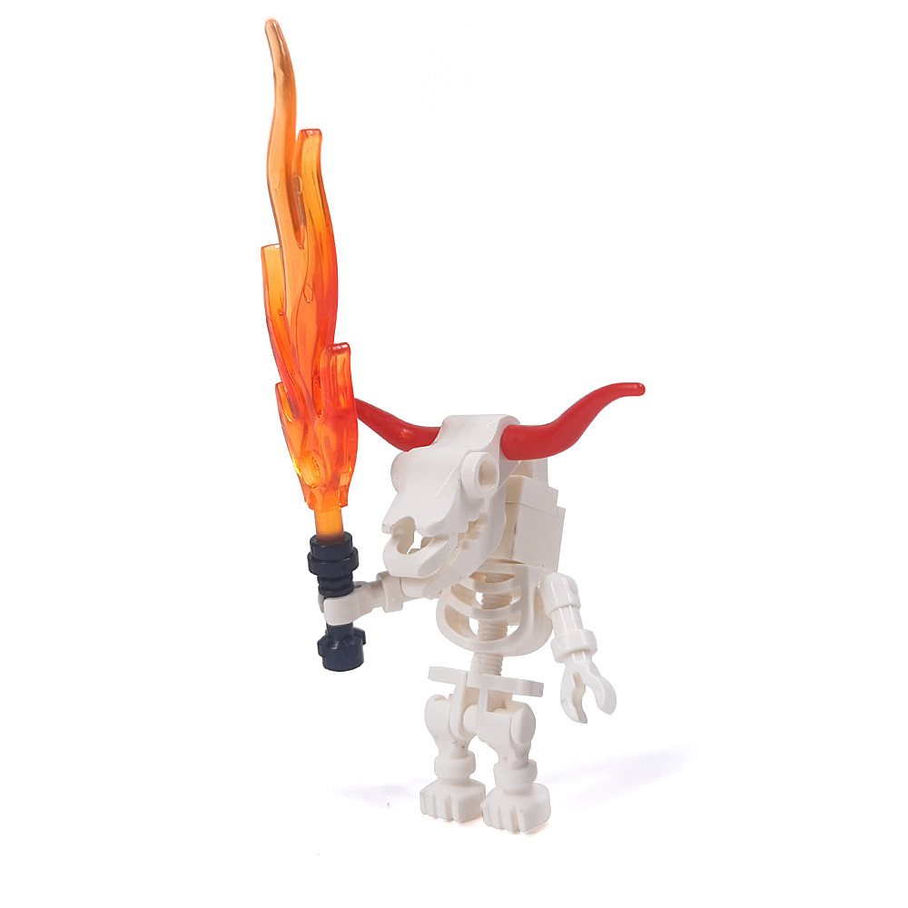 Halloween Skeleton Figurines, Ghost and Death God Figures, Cemetery Building Block Scenes Figurines