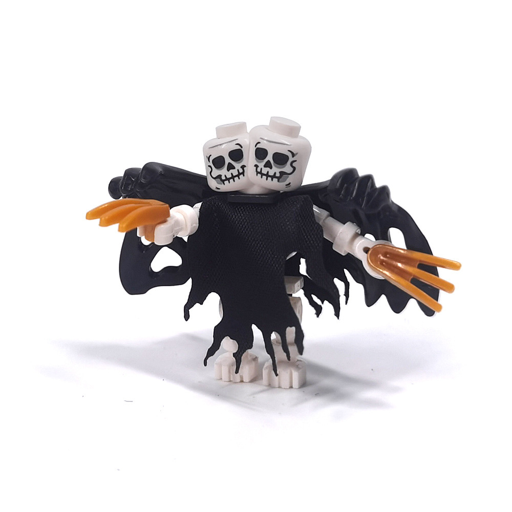 Halloween Skeleton Figurines, Ghost and Death God Figures, Cemetery Building Block Scenes Figurines