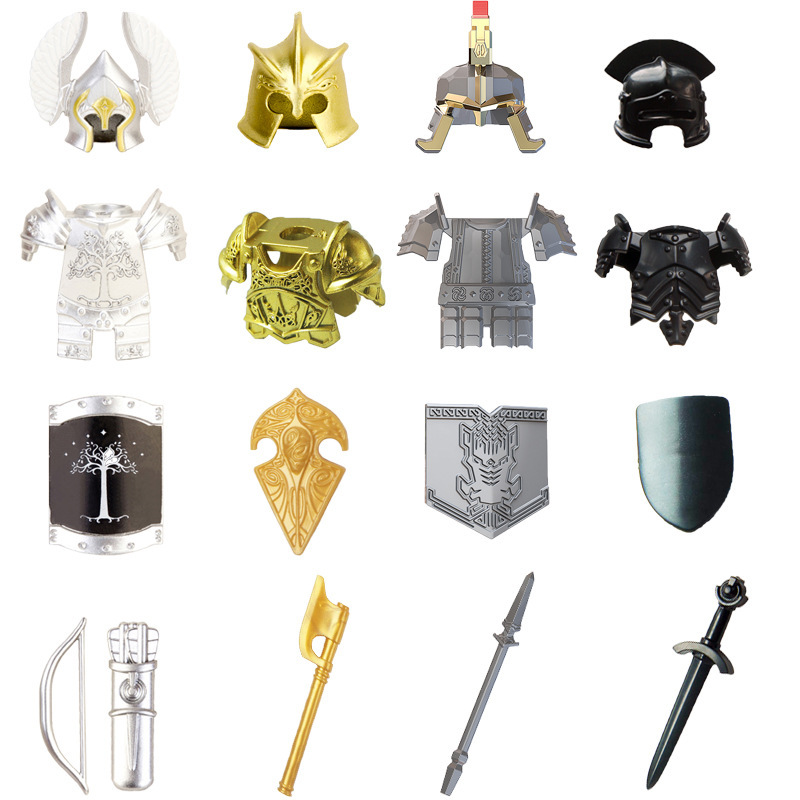 Knight Building Blocks Accessories, Military Weapon Building Blocks, Compatible Figurine Accessories Set