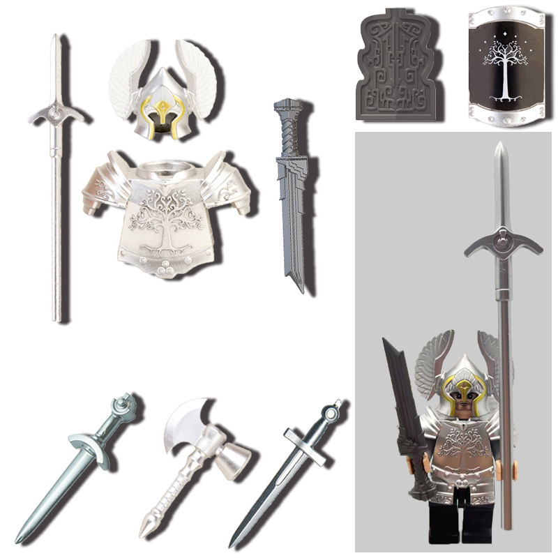 Knight Building Blocks Accessories, Military Weapon Building Blocks, Compatible Figurine Accessories Set