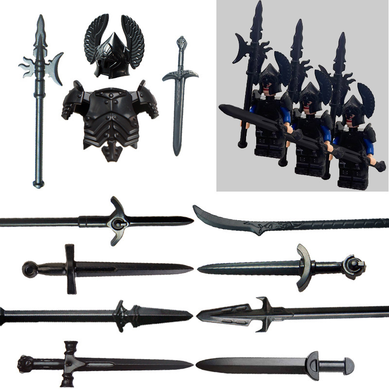 Knight Building Blocks Accessories, Military Weapon Building Blocks, Compatible Figurine Accessories Set