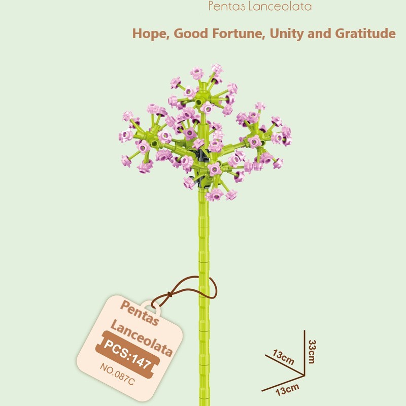 Intelligent Small Particle Assembly Building Blocks in the Shape of Flowers, Compatible with Realistic Everlasting Flowers, Best Birthday and Christmas Gift