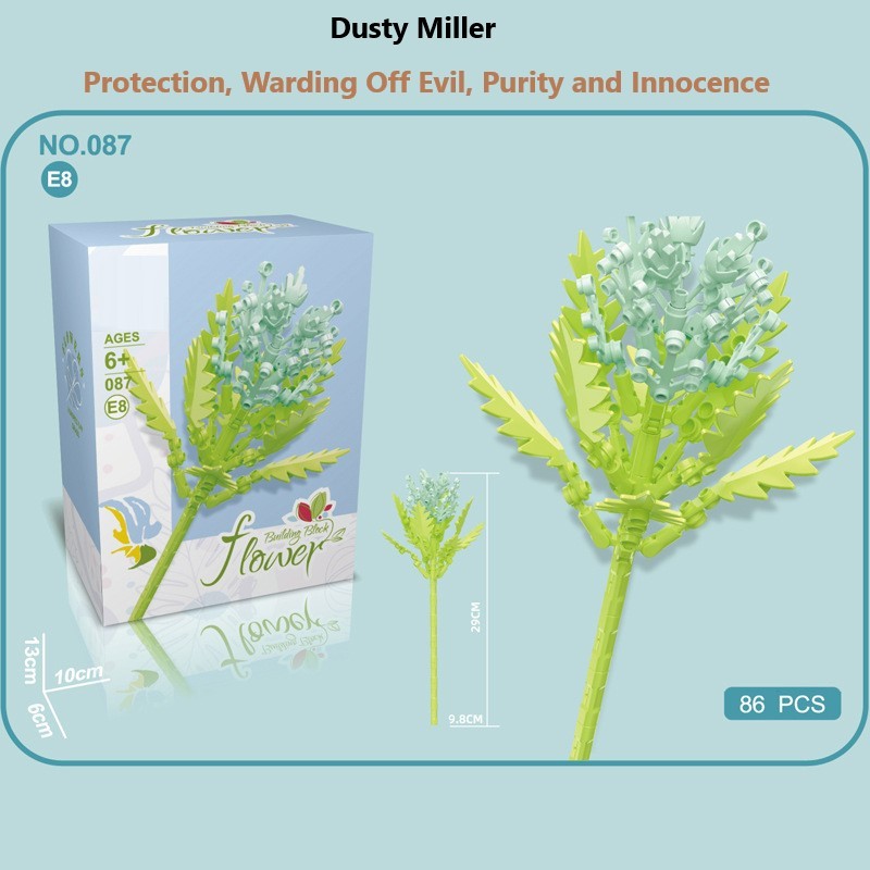 Intelligent Small Particle Assembly Building Blocks in the Shape of Flowers, Compatible with Realistic Everlasting Flowers, Best Birthday and Christmas Gift