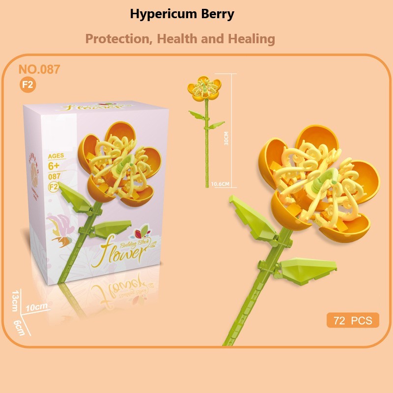 Intelligent Small Particle Assembly Building Blocks in the Shape of Flowers, Compatible with Realistic Everlasting Flowers, Best Birthday and Christmas Gift