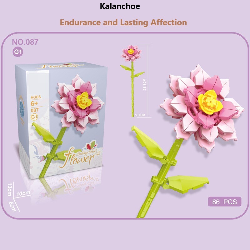 Intelligent Small Particle Assembly Building Blocks in the Shape of Flowers, Compatible with Realistic Everlasting Flowers, Best Birthday and Christmas Gift