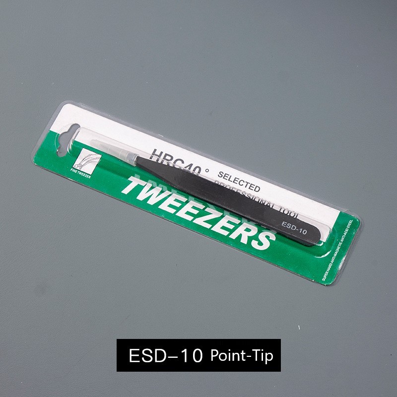 Stainless Steel Anti-Static Tweezers - Straight/Bent Tips for Electronics