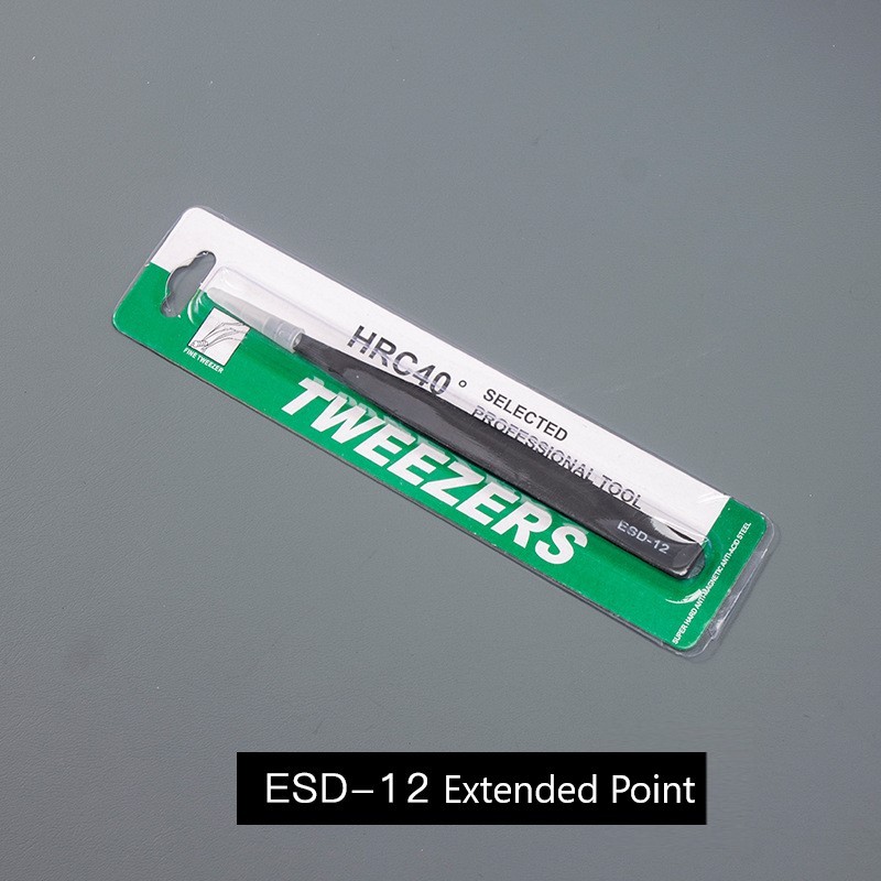 Stainless Steel Anti-Static Tweezers - Straight/Bent Tips for Electronics