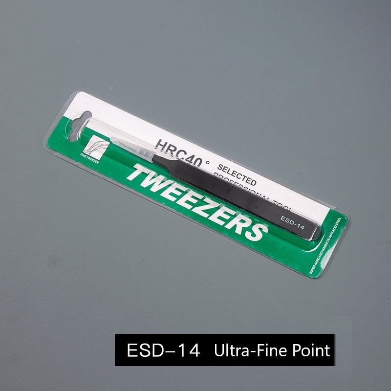 Stainless Steel Anti-Static Tweezers - Straight/Bent Tips for Electronics