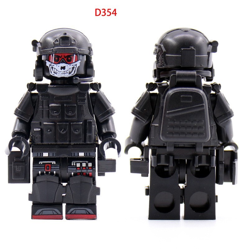 Military Minifigure Set, Ghost Swat Minifigure Accessories, Vest, Backpack, Belt, Small Brick Building Block Accessories