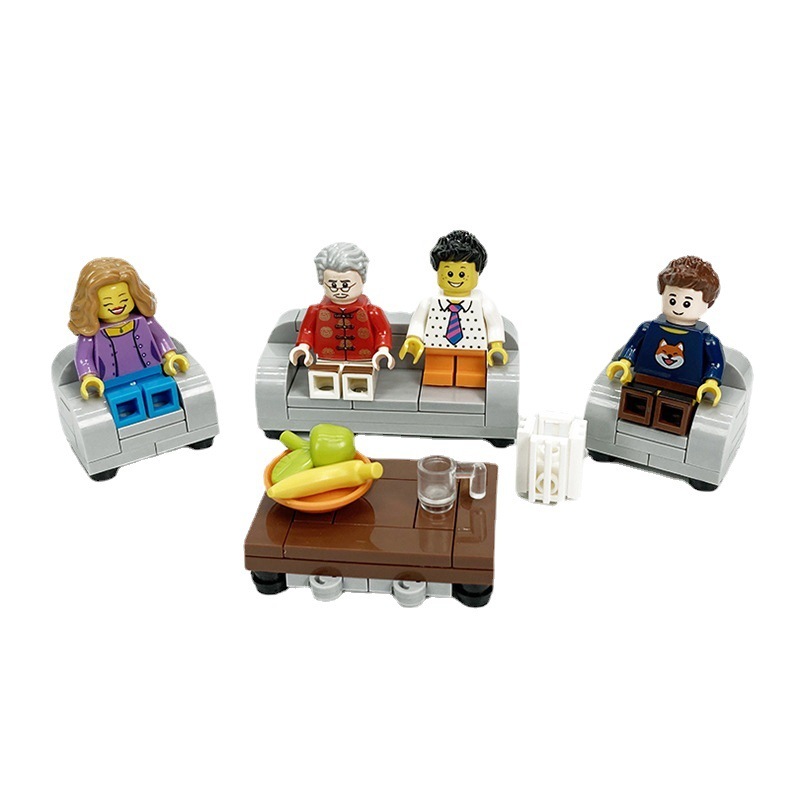 MOC Modern Home Furnishings Parts Set, Small Particle Sofa/TV Stand/Interior Decor Furniture Building Blocks, Home Scene Parts and Accessories