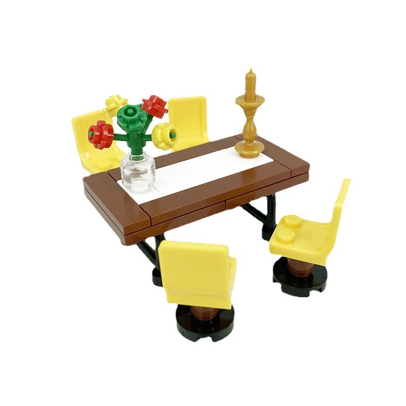 MOC Modern Home Furnishings Parts Set, Small Particle Sofa/TV Stand/Interior Decor Furniture Building Blocks, Home Scene Parts and Accessories