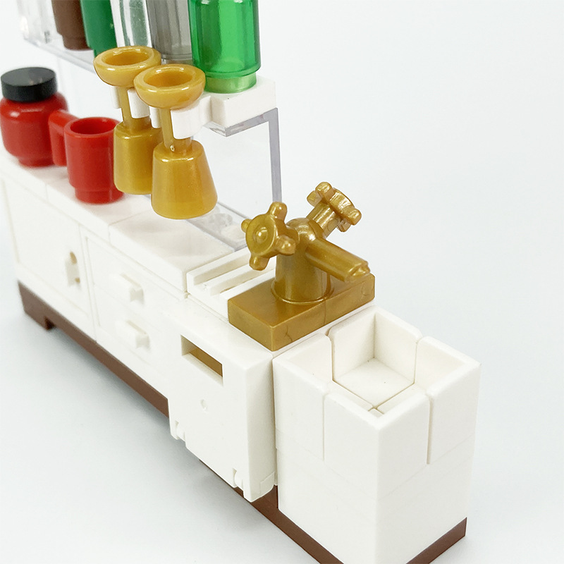 Creative Tableware And Appliance Building Block Set, Cabinet Decoration MOC