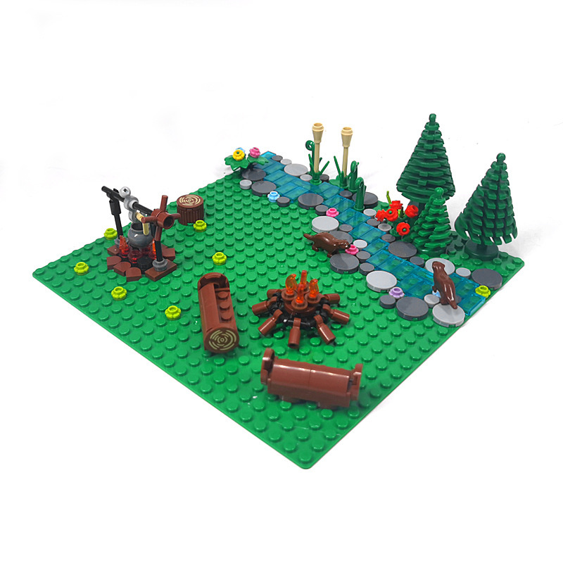 MOC Small Particle Building Block Set, Urban Camping and Picnic Scene Accessories, DIY Outdoor Building Block Set