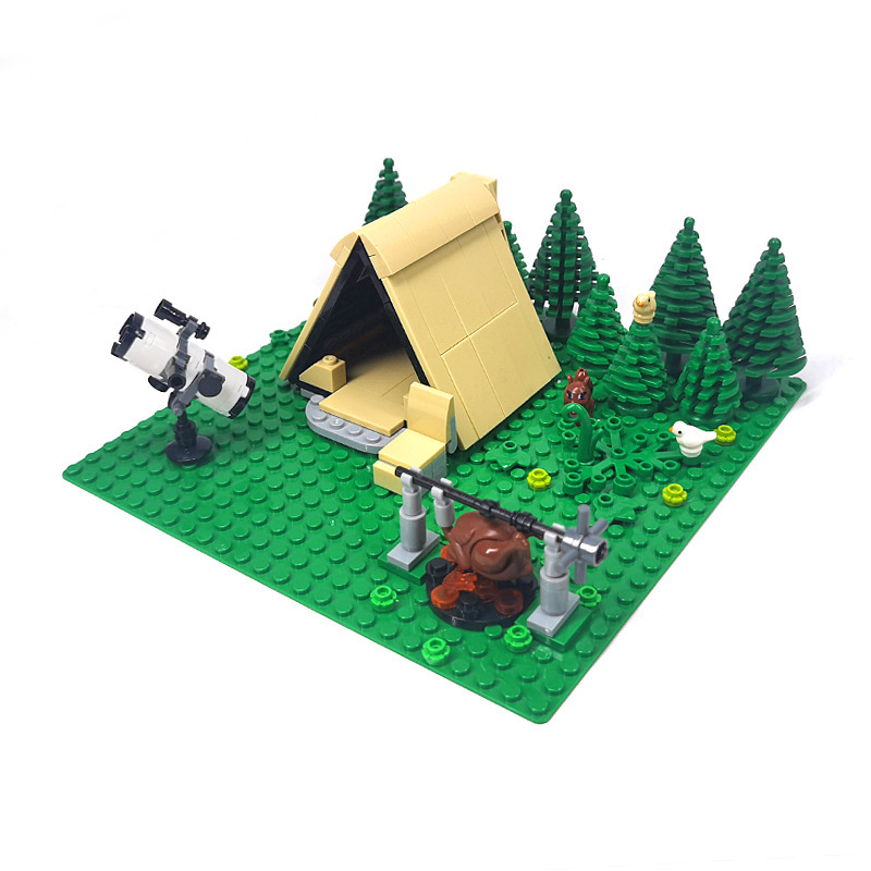MOC Small Particle Building Block Set, Urban Camping and Picnic Scene Accessories, DIY Outdoor Building Block Set