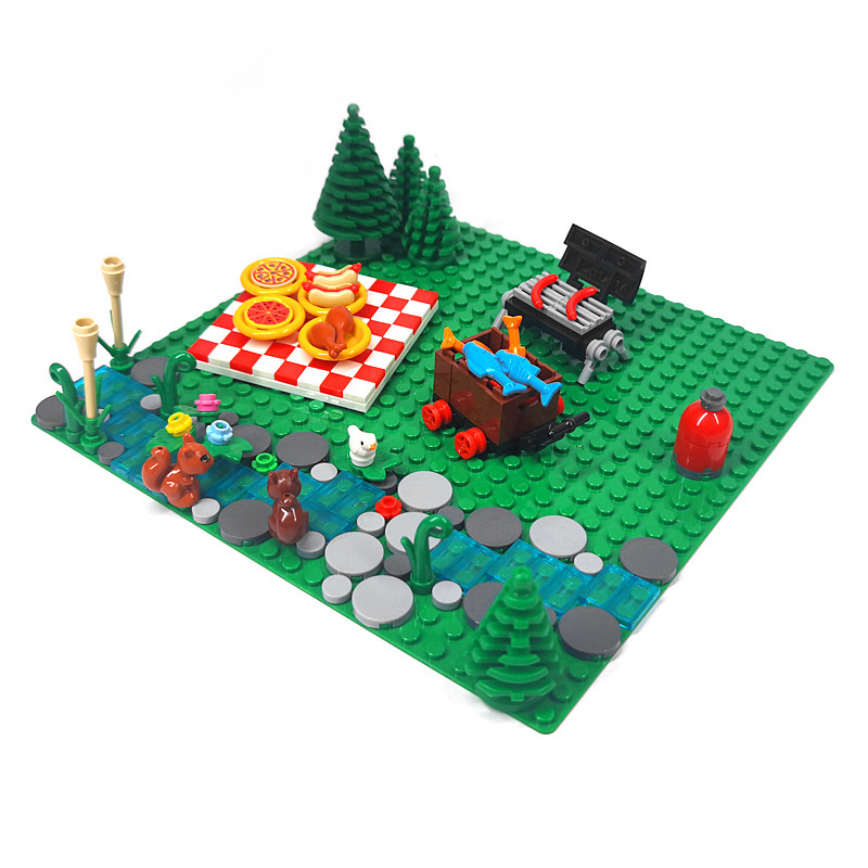 MOC Small Particle Building Block Set, Urban Camping and Picnic Scene Accessories, DIY Outdoor Building Block Set