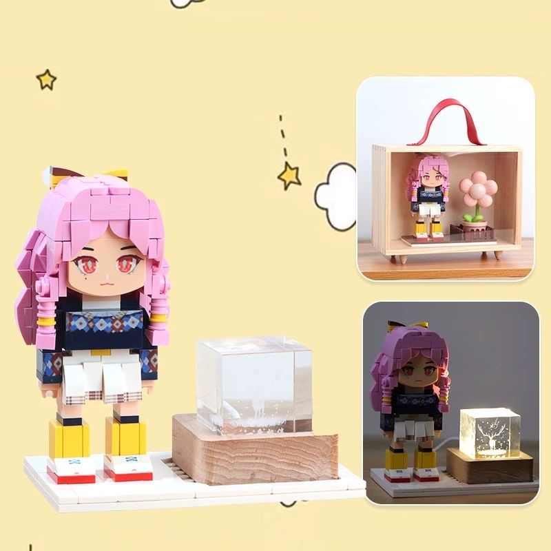 Customized Brick Figures Night Light, DIY Handmade Figurine, Valentine's Day Gift for Girlfriend or Wife